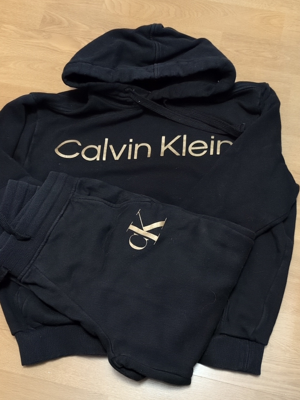 Calvin Klein Black Jogger Set with Gold Logo